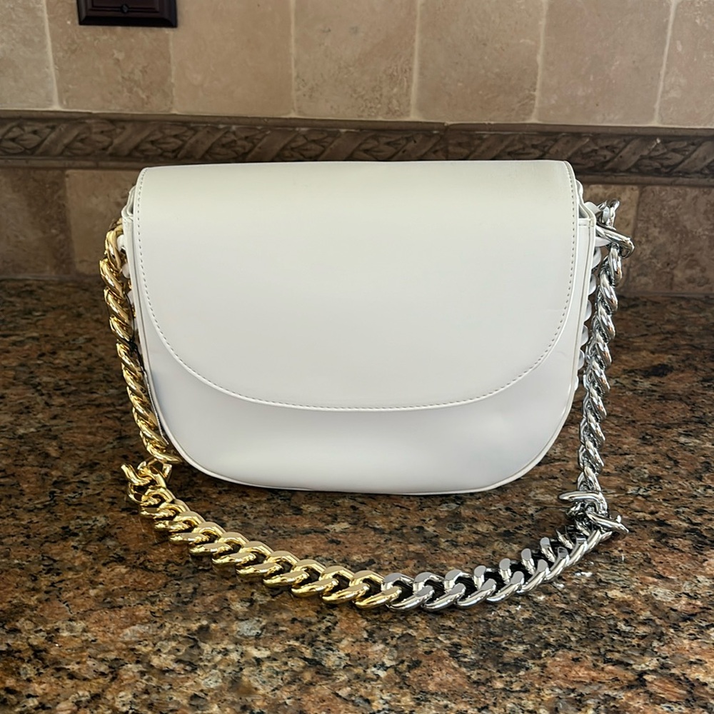 EXPRESS Mixed Metal Chain Shoulder Bag White NWT